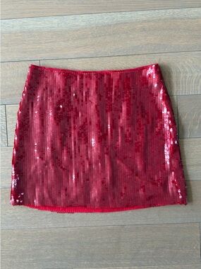 J. Crew Collection Red Sequin Mini Skirt Sz 6 NWT